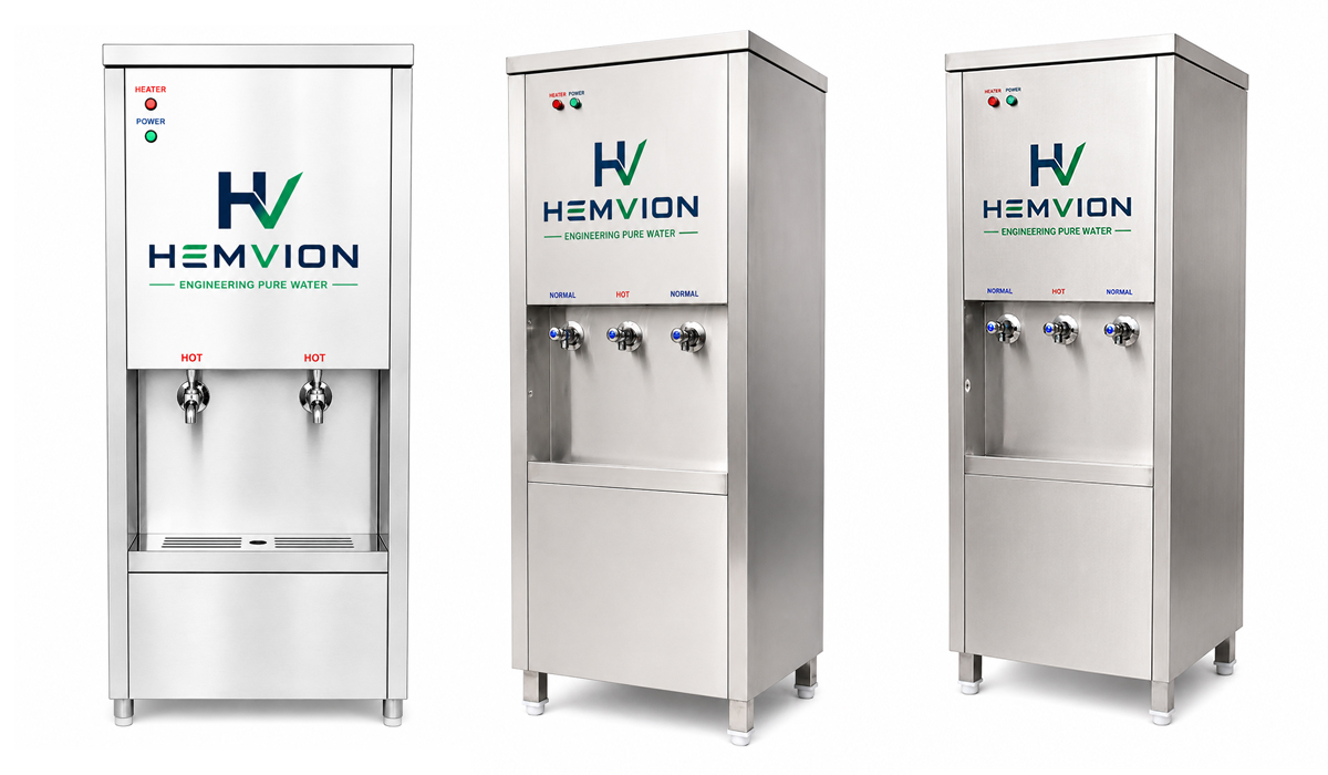 HEMVION stainless steel hot water dispenser with inbuilt UV purification system