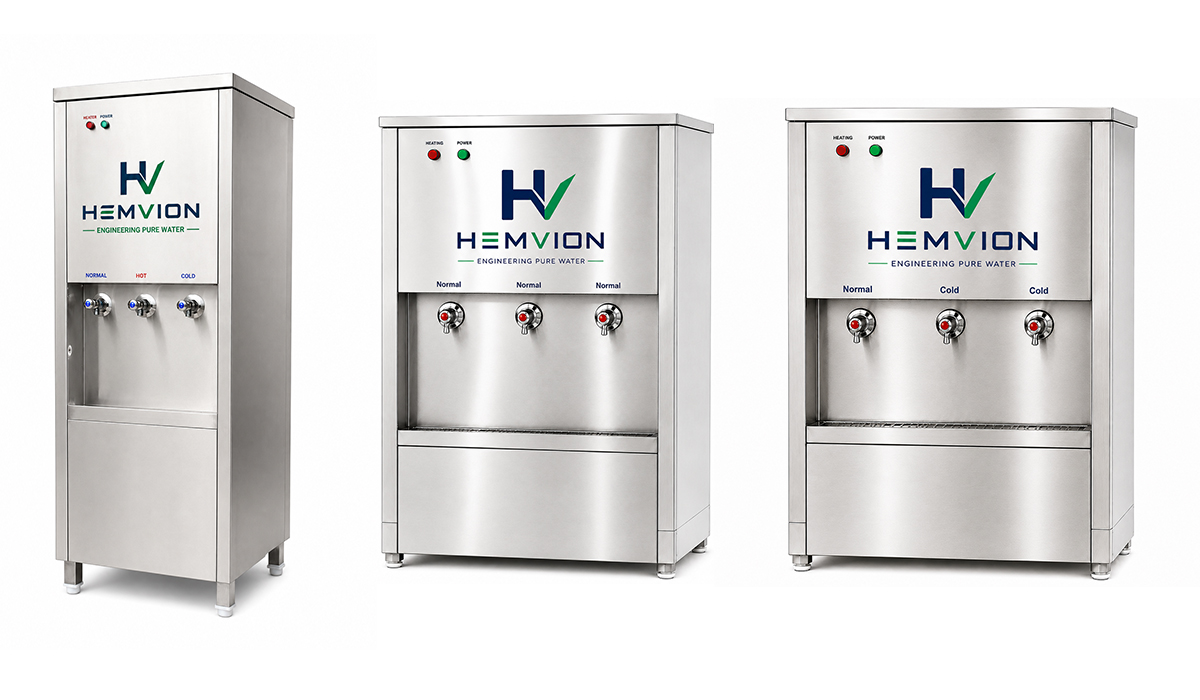 HEMVION normal, hot and cold water dispenser with inbuilt RO + UV purification
